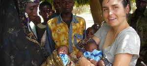 Catee, an MPH student in Niger with newborn twins